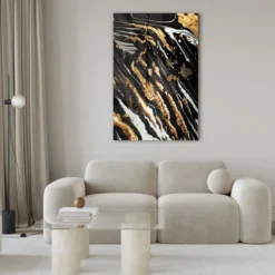 Walljar acrylglas schilderij - Golden paint Acrylglas schilderij - 120 x 180 cm