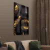 Walljar acrylglas schilderij - Golden Lips Acrylglas schilderij - 60 x 90 cm