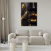 Walljar acrylglas schilderij - Golden Lips Acrylglas schilderij - 120 x 180 cm