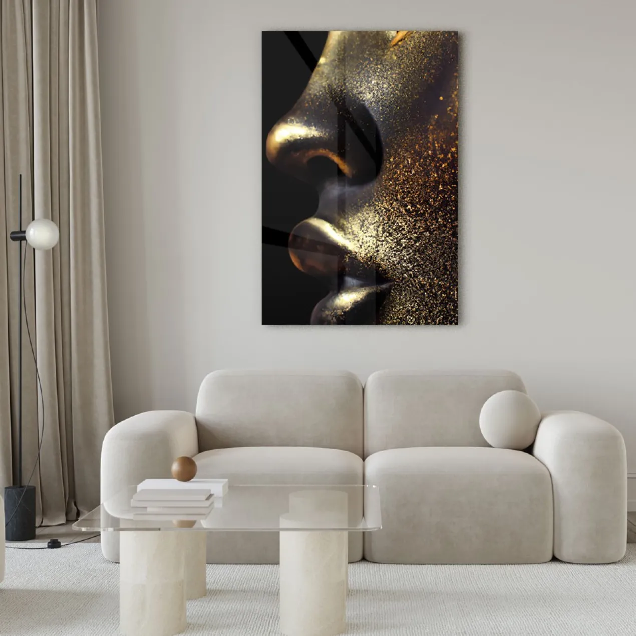 Walljar acrylglas schilderij - Golden Closeup Acrylglas schilderij - 120 x 180 cm