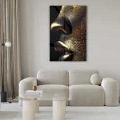 Walljar acrylglas schilderij - Golden Closeup Acrylglas schilderij - 150 x 225 cm