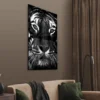 Walljar acrylglas schilderij - Facing Tiger Acrylglas schilderij - 70 x 100 cm
