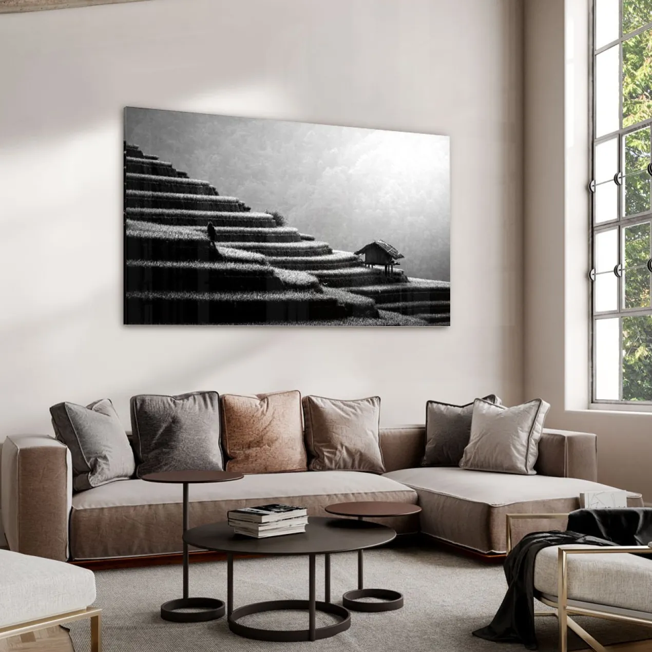 Walljar acrylglas schilderij - Field in China Acrylglas schilderij - 80 x 120 cm