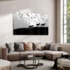 Walljar acrylglas schilderij - Distant Horses Acrylglas schilderij - 150 x 225 cm