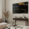 Walljar acrylglas schilderij - Dark Marble Acrylglas schilderij - 60 x 90 cm