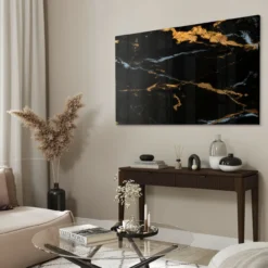 Walljar acrylglas schilderij - Dark Marble Acrylglas schilderij - 120 x 180 cm