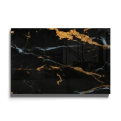 Walljar acrylglas schilderij - Dark Marble Acrylglas schilderij - 150 x 225 cm