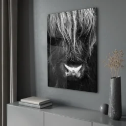 Walljar acrylglas schilderij - Close up Ox Acrylglas schilderij - 60 x 90 cm