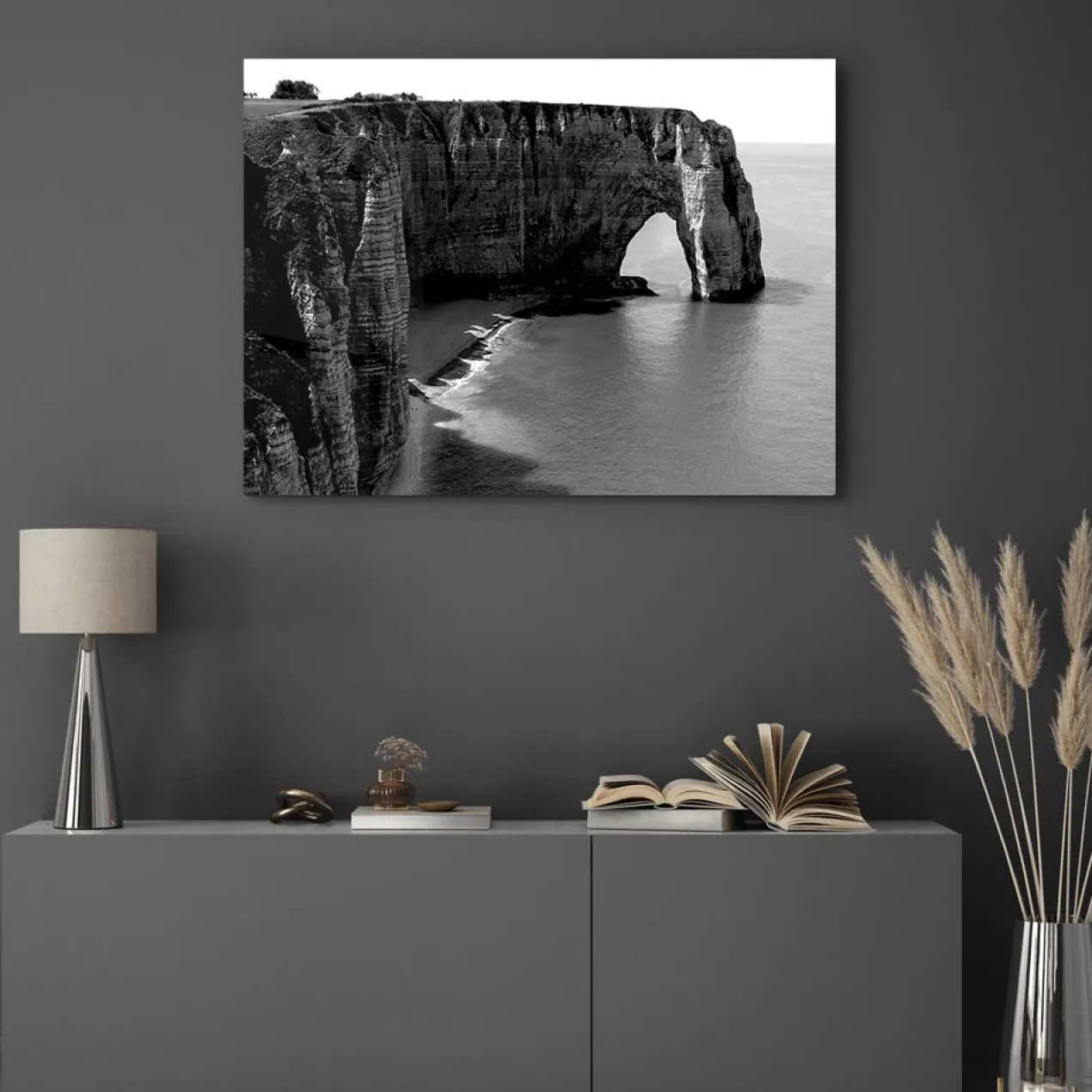 Walljar acrylglas schilderij - Cliffs of Etretat Acrylglas schilderij - 70 x 100 cm