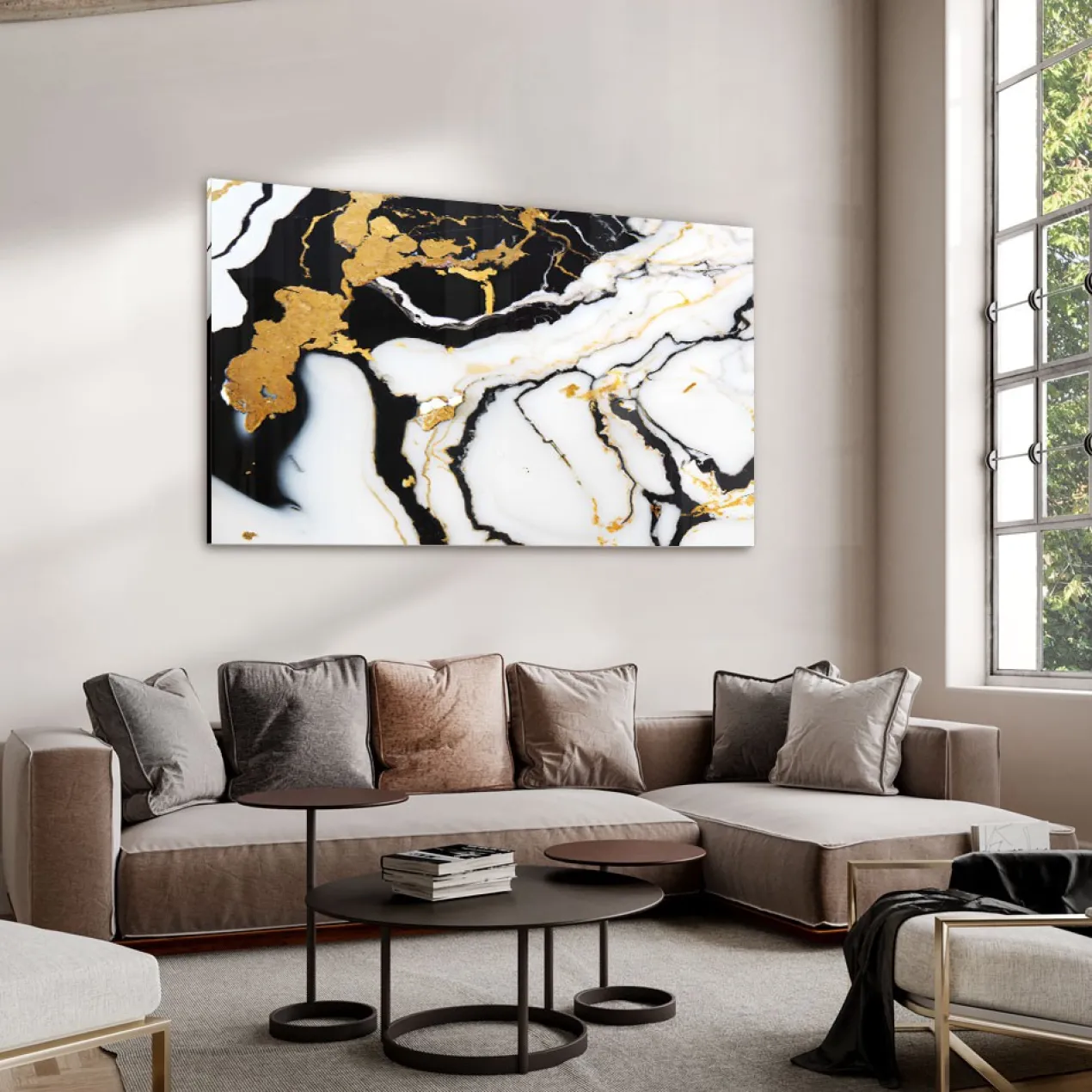 Walljar acrylglas schilderij - Broken Marble Acrylglas schilderij - 150 x 225 cm