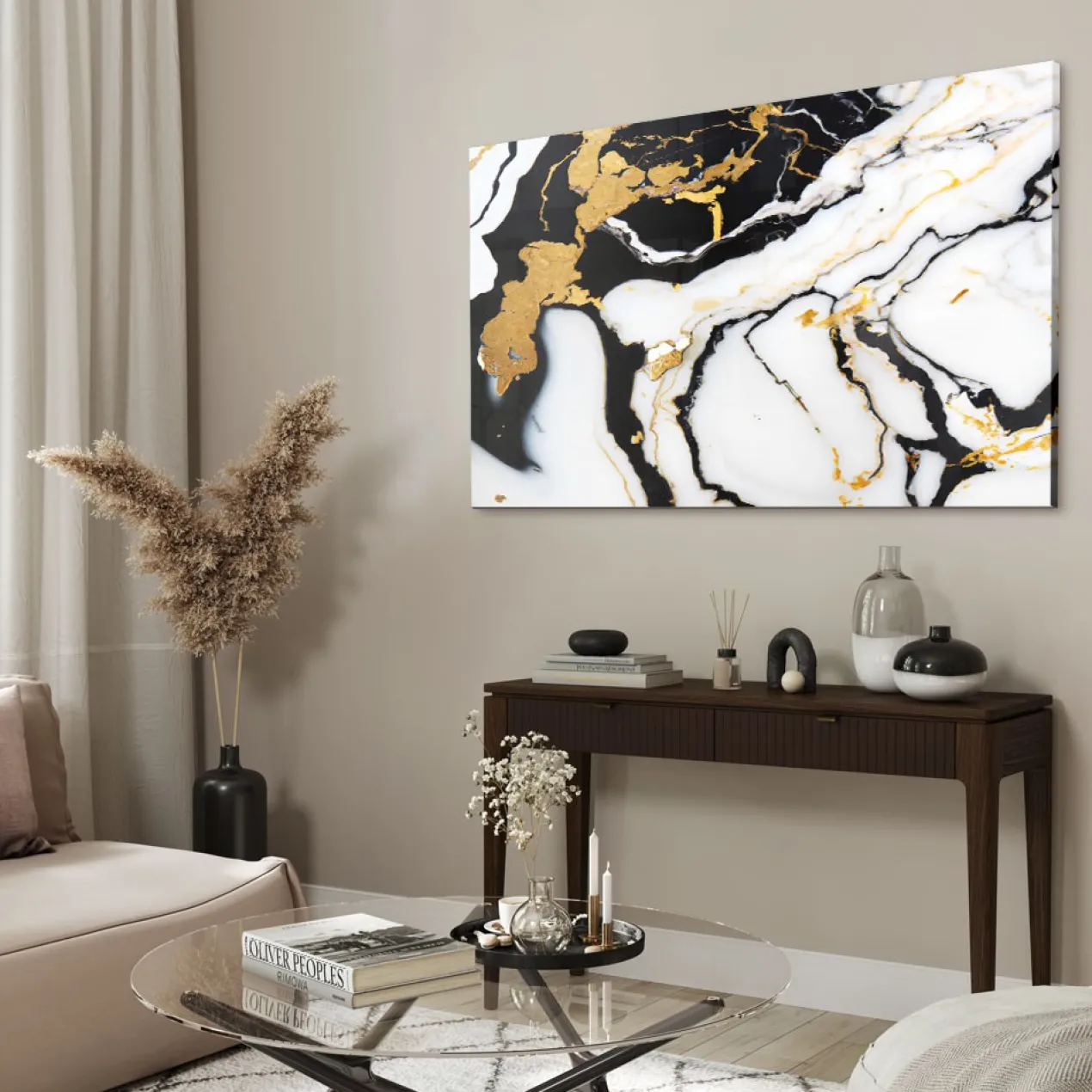 Walljar acrylglas schilderij - Broken Marble Acrylglas schilderij - 150 x 225 cm