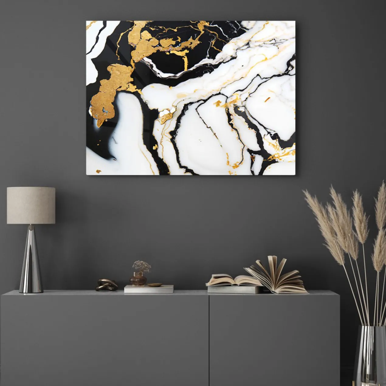 Walljar acrylglas schilderij - Broken Marble Acrylglas schilderij - 150 x 225 cm