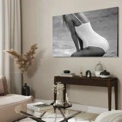 Walljar acrylglas schilderij - Beach Woman Acrylglas schilderij - 150 x 225 cm