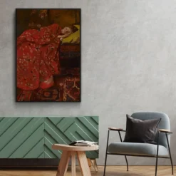 Walljar plexiglas schilderij - Breitner - Meisje In Rode Kimono Plexiglas schilderij - 40 x 60 cm