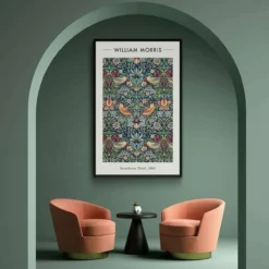 Walljar plexiglas schilderij - William Morris - Strawberry Thief Plexiglas schilderij - 50 x 70 cm