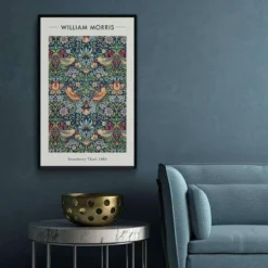 Walljar plexiglas schilderij - William Morris - Strawberry Thief Plexiglas schilderij - 60 x 90 cm