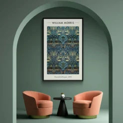 Walljar plexiglas schilderij - William Morris - Peacock and Dragon Plexiglas schilderij - 80 x 120 cm