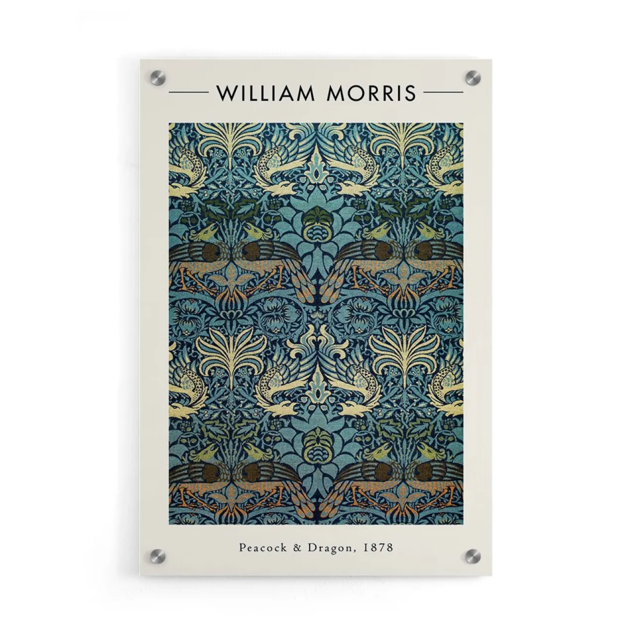 Walljar plexiglas schilderij - William Morris - Peacock and Dragon Plexiglas schilderij - 80 x 120 cm