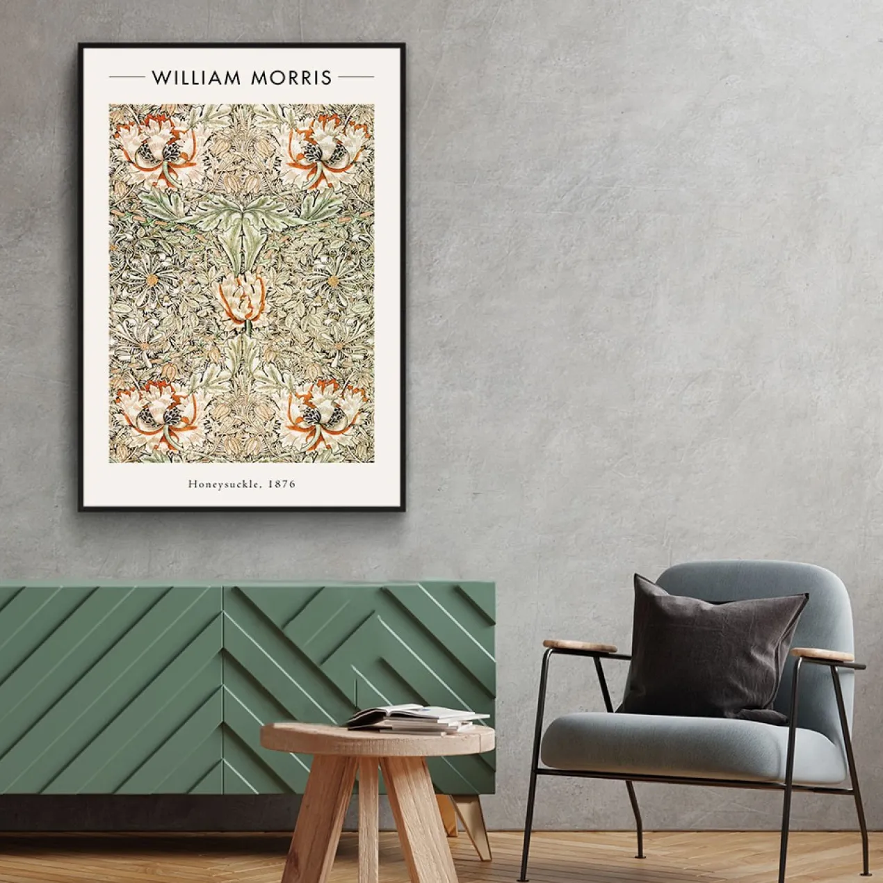 Walljar plexiglas schilderij - William Morris - Honeysuckle II Plexiglas schilderij - 60 x 90 cm