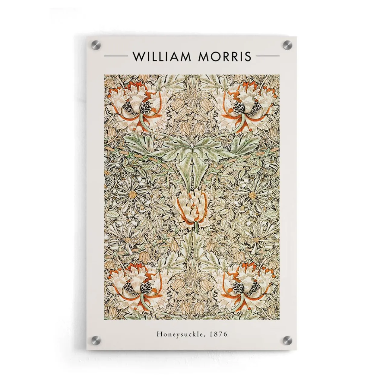 Walljar plexiglas schilderij - William Morris - Honeysuckle II Plexiglas schilderij - 80 x 120 cm
