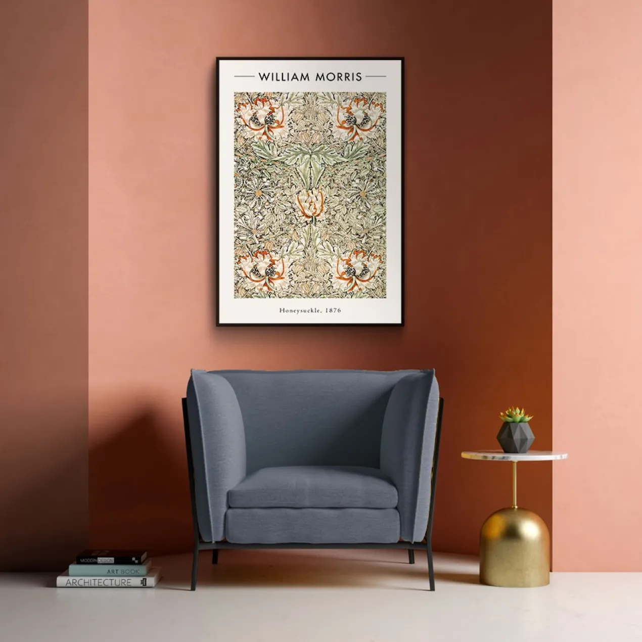 Walljar plexiglas schilderij - William Morris - Honeysuckle II Plexiglas schilderij - 80 x 120 cm
