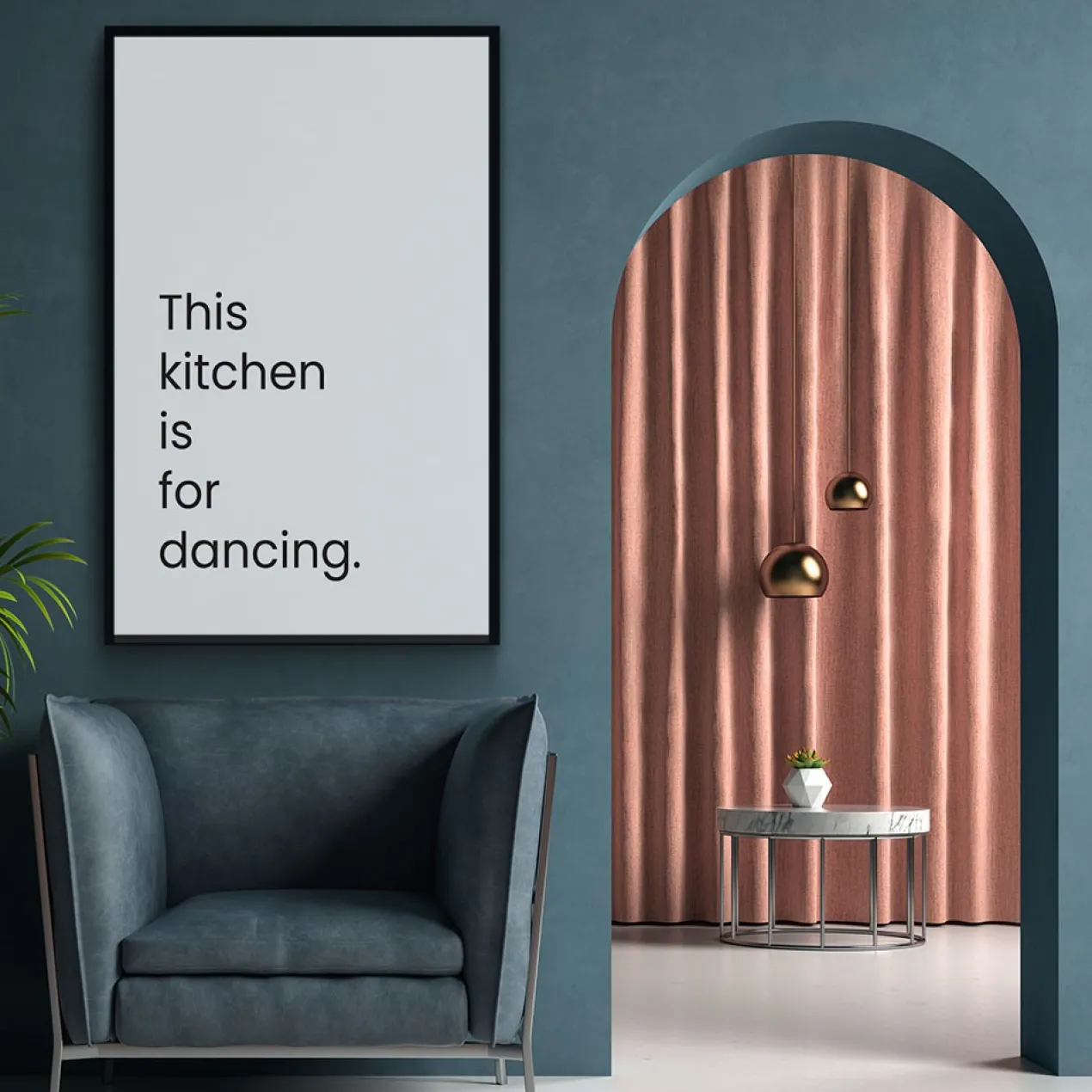 Walljar plexiglas schilderij - This Kitchen Is For Dancing Plexiglas schilderij - 150 x 225 cm