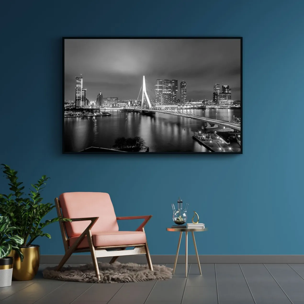 Walljar plexiglas schilderij - Rotterdam Skyline II Plexiglas schilderij - 80 x 120 cm