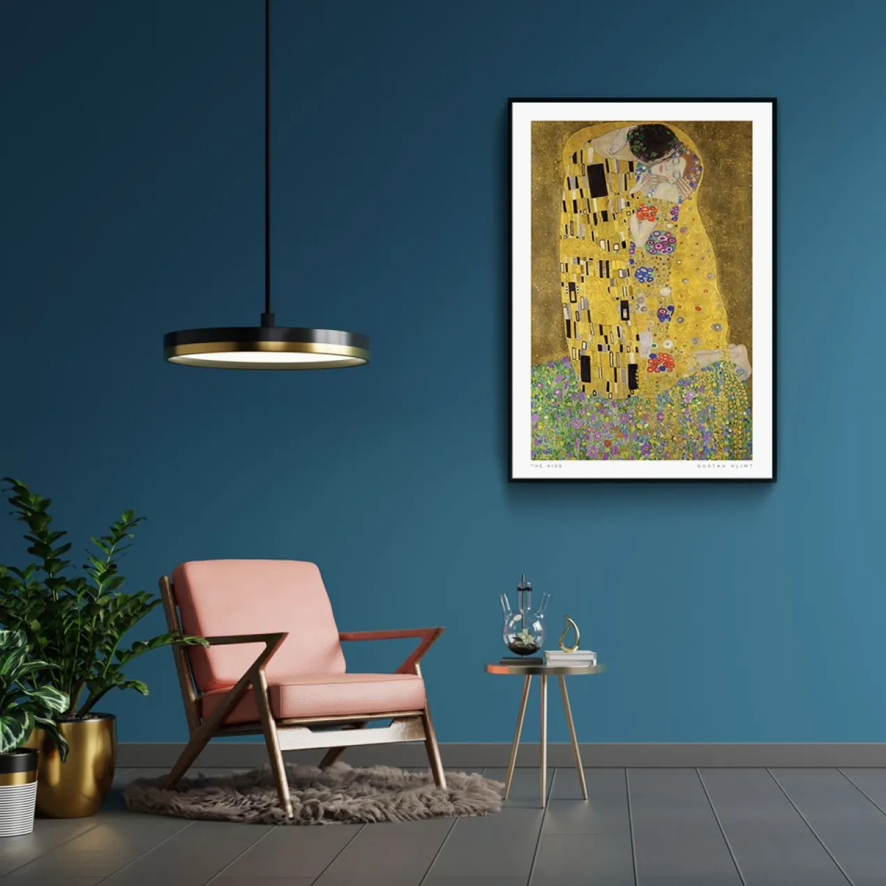 Walljar plexiglas schilderij - Gustav Klimt - De Kus Plexiglas schilderij - 50 x 70 cm