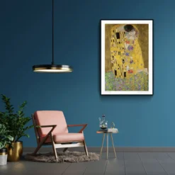Walljar plexiglas schilderij - Gustav Klimt - De Kus Plexiglas schilderij - 150 x 225 cm