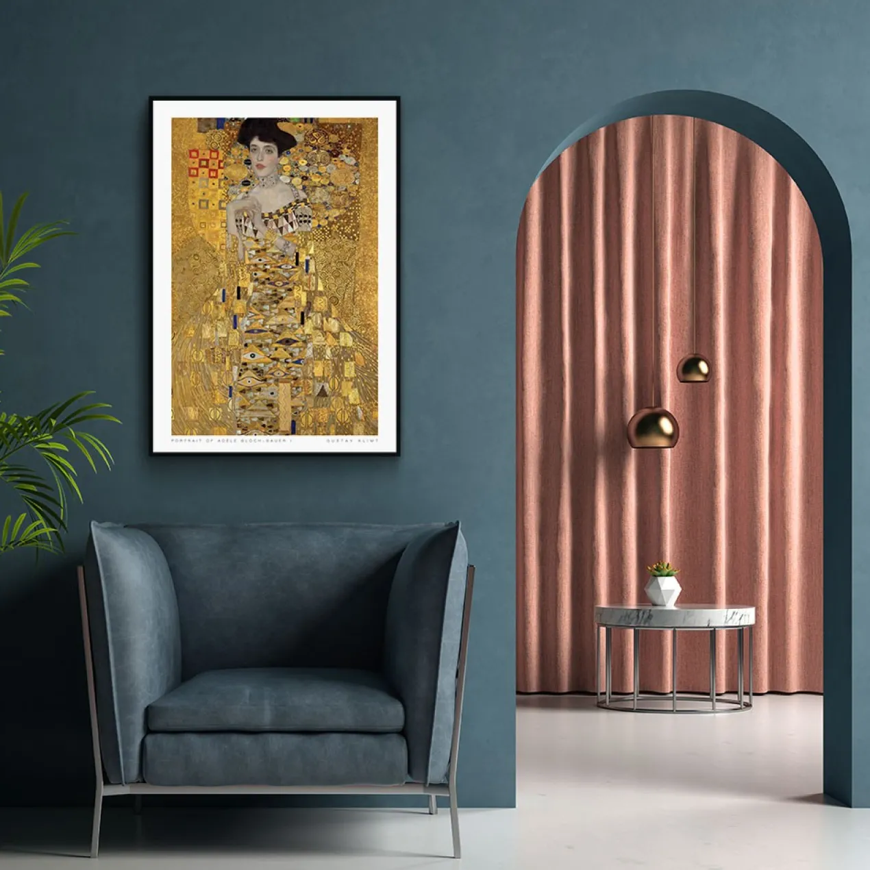 Walljar plexiglas schilderij - Gustav Klimt - Portret Van Adèle Bloch-Bauer I Plexiglas schilderij - 60 x 90 cm
