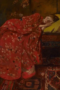Walljar plexiglas schilderij - Breitner - Meisje In Rode Kimono Plexiglas schilderij - 50 x 70 cm