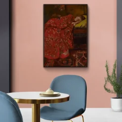 Walljar plexiglas schilderij - Breitner - Meisje In Rode Kimono Plexiglas schilderij - 120 x 180 cm