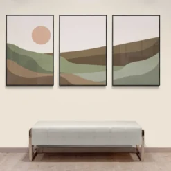 Walljar poster ingelijst - Abstract Mountains Poster ingelijst - 70 x 100 cm