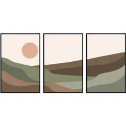 Walljar poster ingelijst - Abstract Mountains Poster ingelijst - 70 x 100 cm