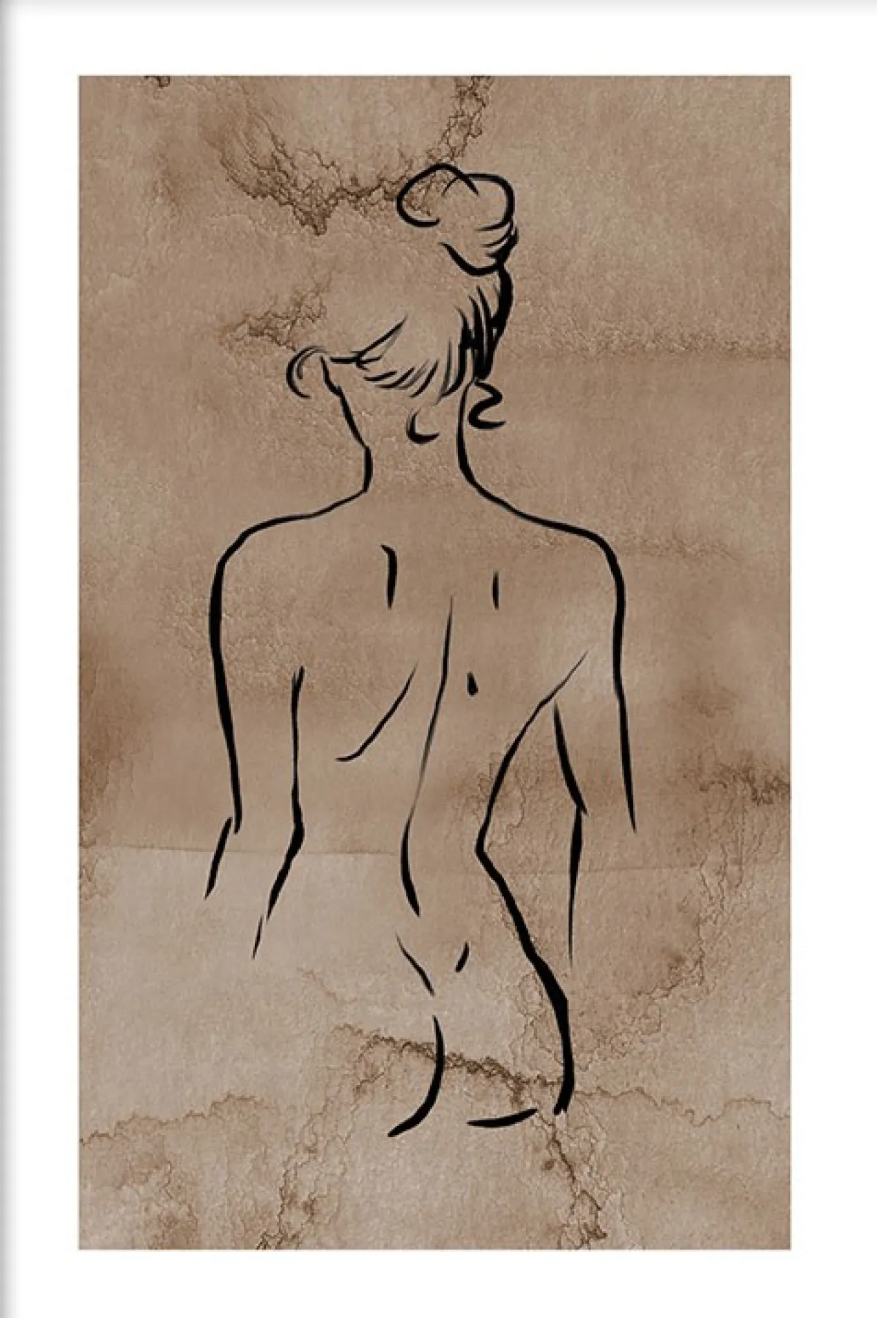 Walljar poster ingelijst - Back Line Art Poster ingelijst - 70 x 100 cm