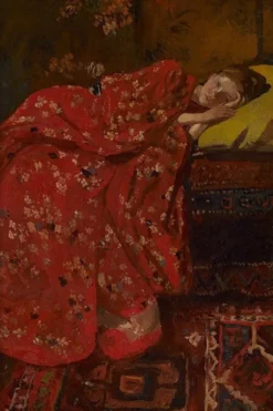 Walljar poster ingelijst - Breitner - Meisje In Rode Kimono Poster ingelijst - 70 x 100 cm