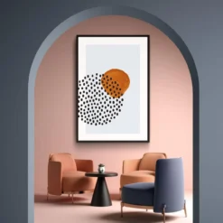 Walljar poster ingelijst - Circle Dots Poster ingelijst - 40 x 60 cm