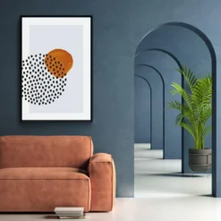 Walljar poster ingelijst - Circle Dots Poster ingelijst - 70 x 100 cm