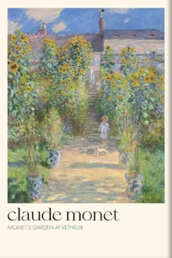 Walljar poster ingelijst - Claude Monet - De Tuin Van Monet In Vétheuil Poster ingelijst - 70 x 100 cm