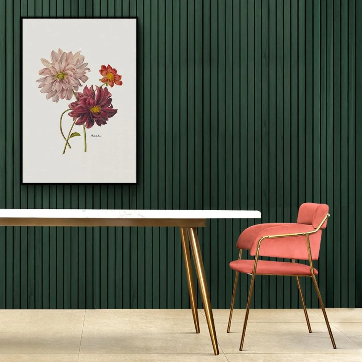 Walljar poster ingelijst - Dahlia Poster ingelijst - 40 x 60 cm