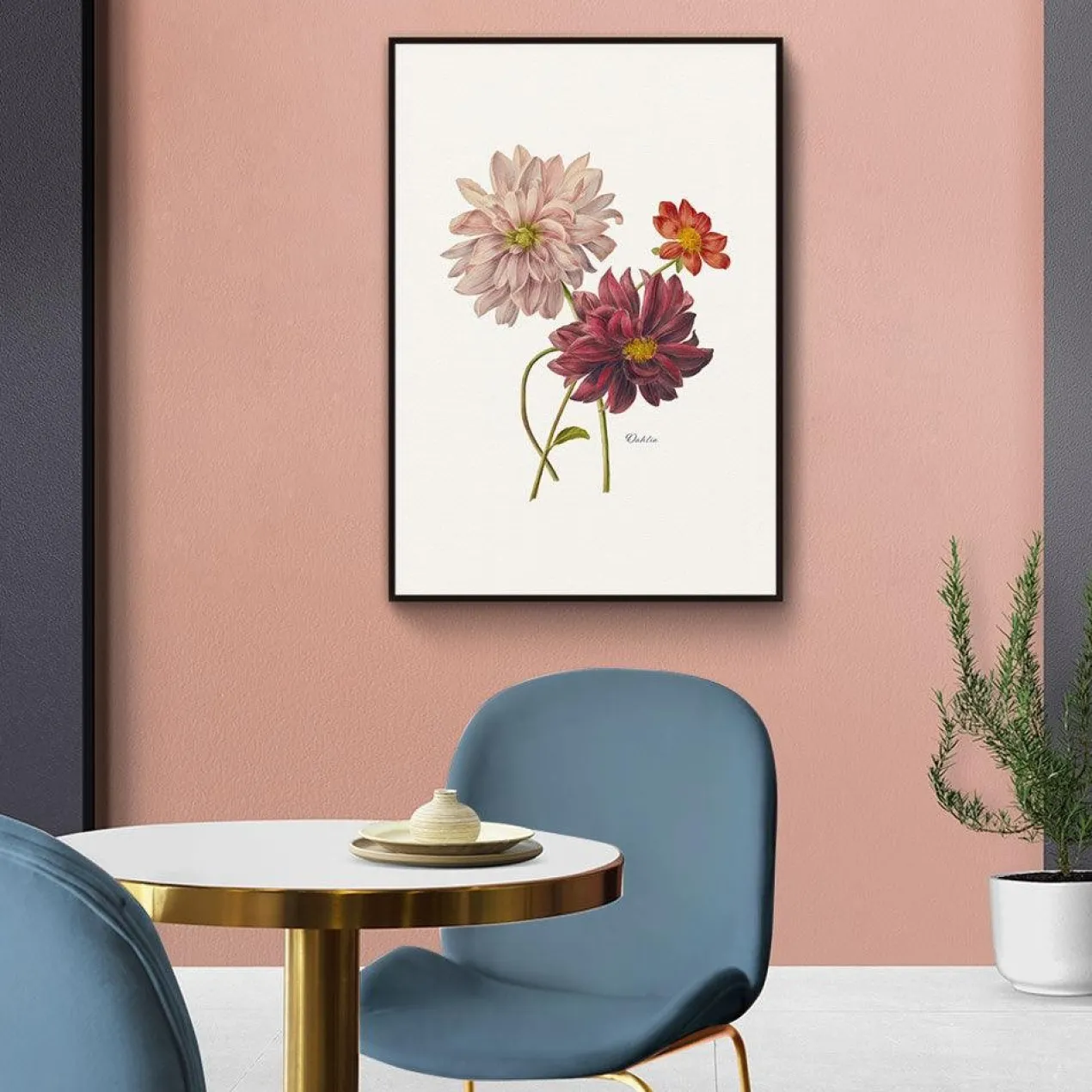 Walljar poster ingelijst - Dahlia Poster ingelijst - 40 x 60 cm