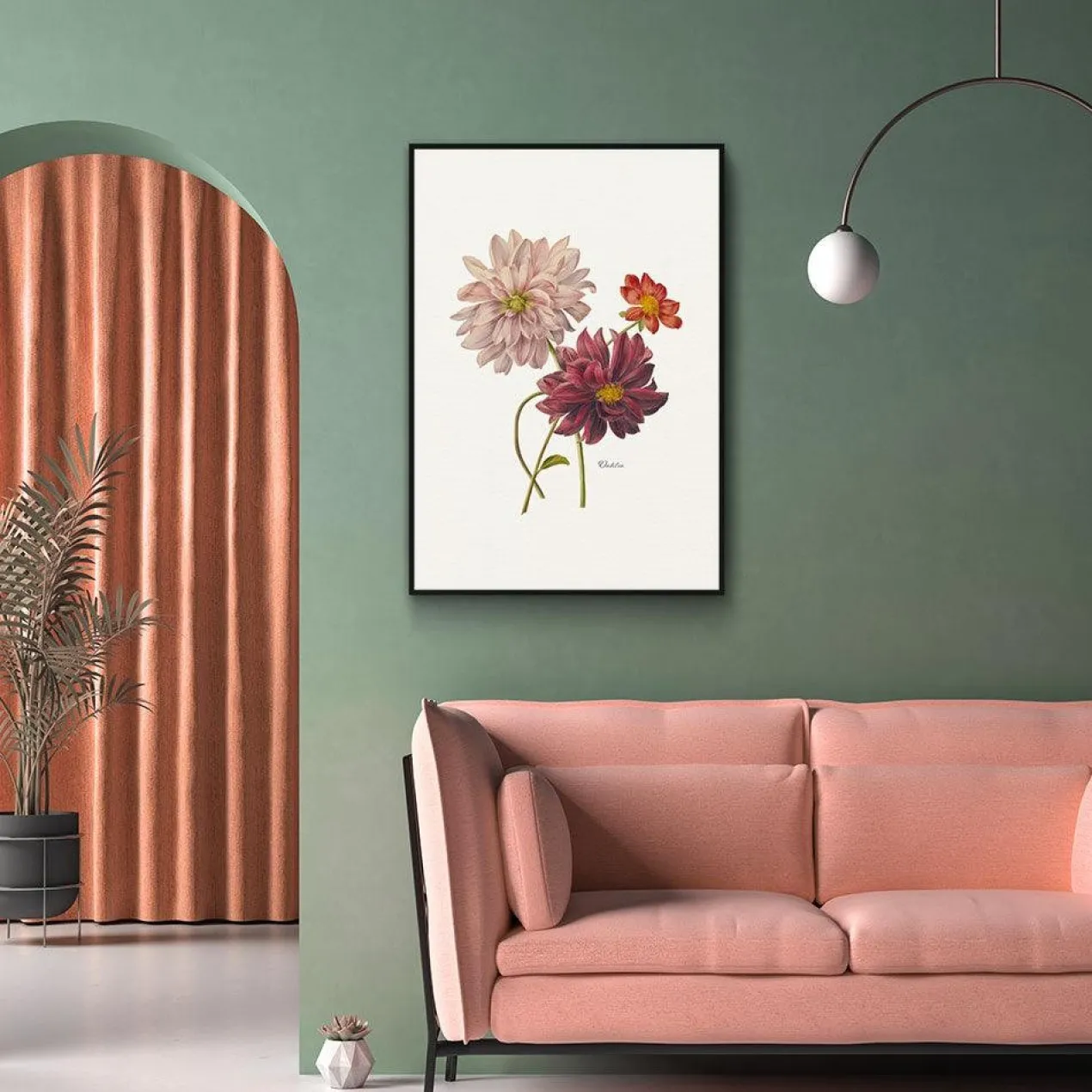 Walljar poster ingelijst - Dahlia Poster ingelijst - 70 x 100 cm