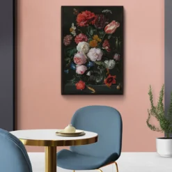 Walljar poster ingelijst - De Heem - Stilleven Met Bloemen Poster ingelijst - 50 x 70 cm