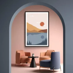 Walljar poster ingelijst - Desert Waters Poster ingelijst - 40 x 60 cm