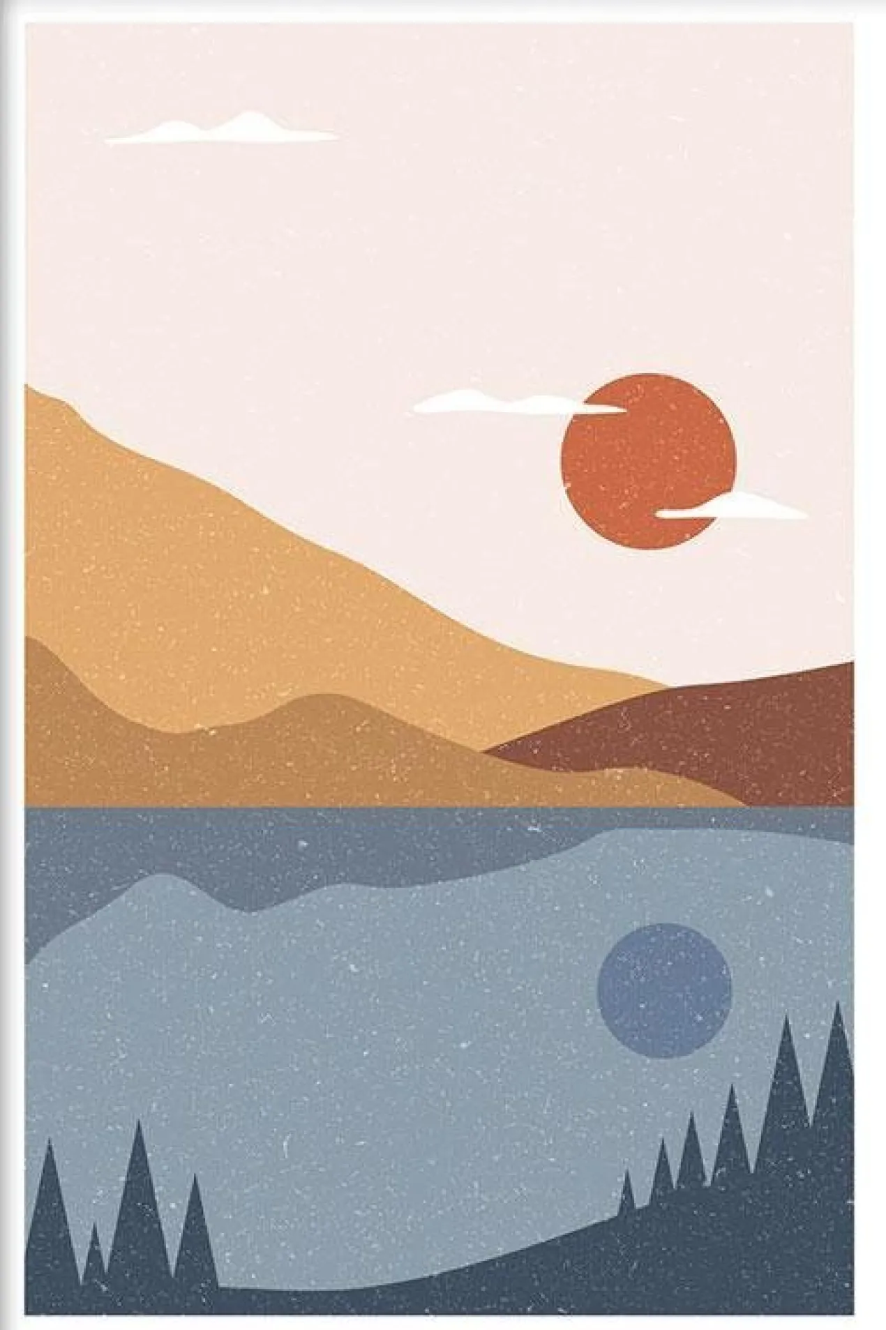 Walljar poster ingelijst - Desert Waters Poster ingelijst - 50 x 70 cm