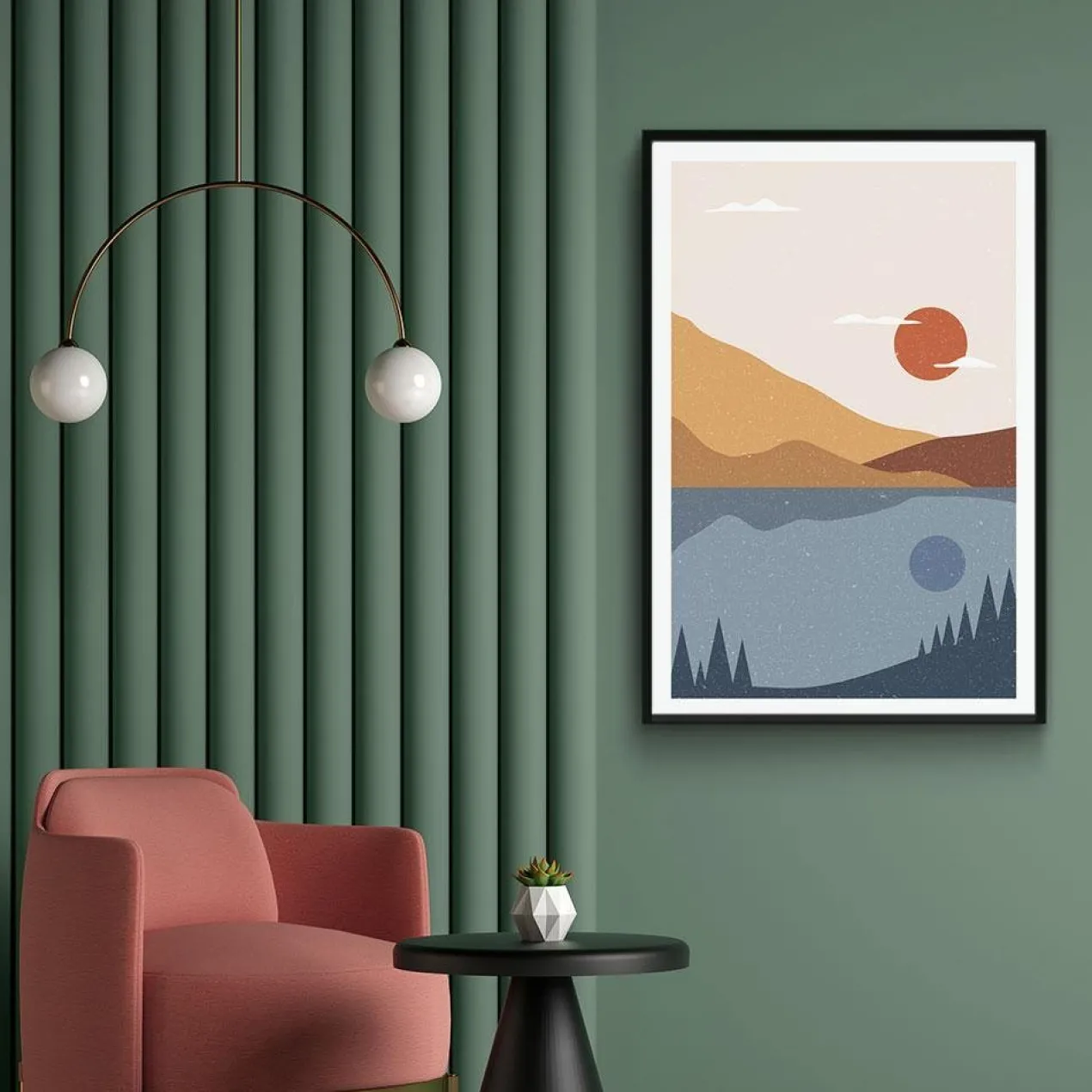 Walljar poster ingelijst - Desert Waters Poster ingelijst - 50 x 70 cm