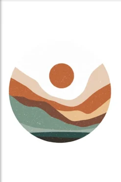 Walljar poster ingelijst - Desert Sunrise Poster ingelijst - 50 x 70 cm