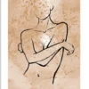 Walljar poster ingelijst - Feminine Line Art Poster ingelijst - 50 x 70 cm
