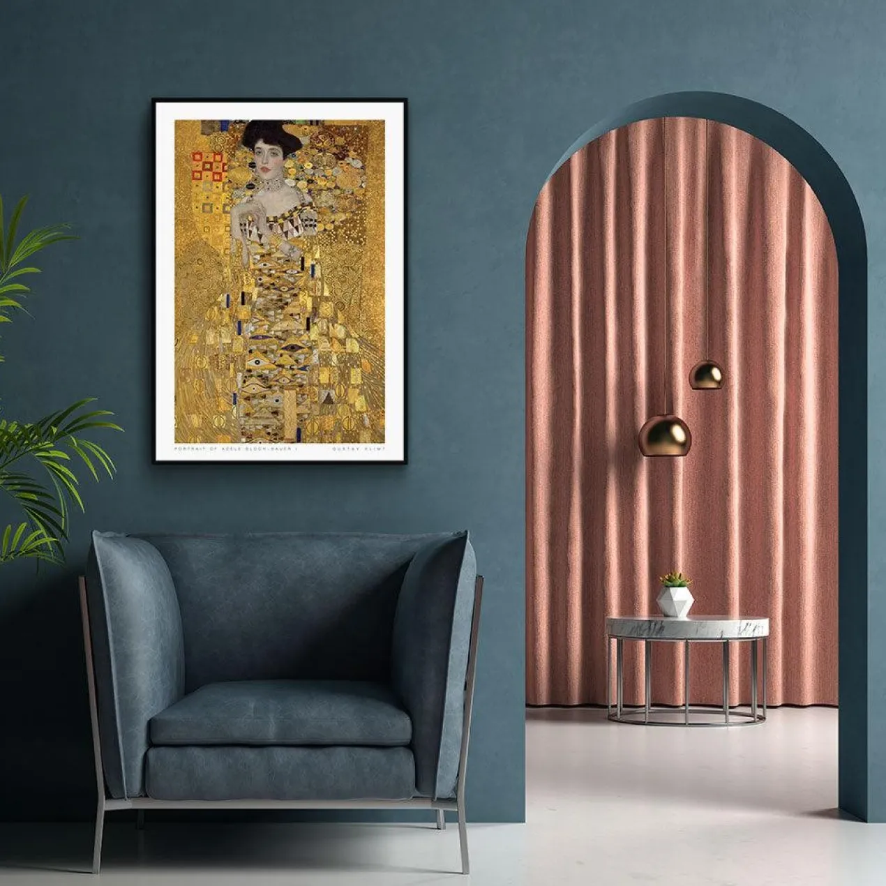 Walljar poster ingelijst - Gustav Klimt - Portret Van Adèle Bloch-Bauer I Poster ingelijst - 70 x 100 cm