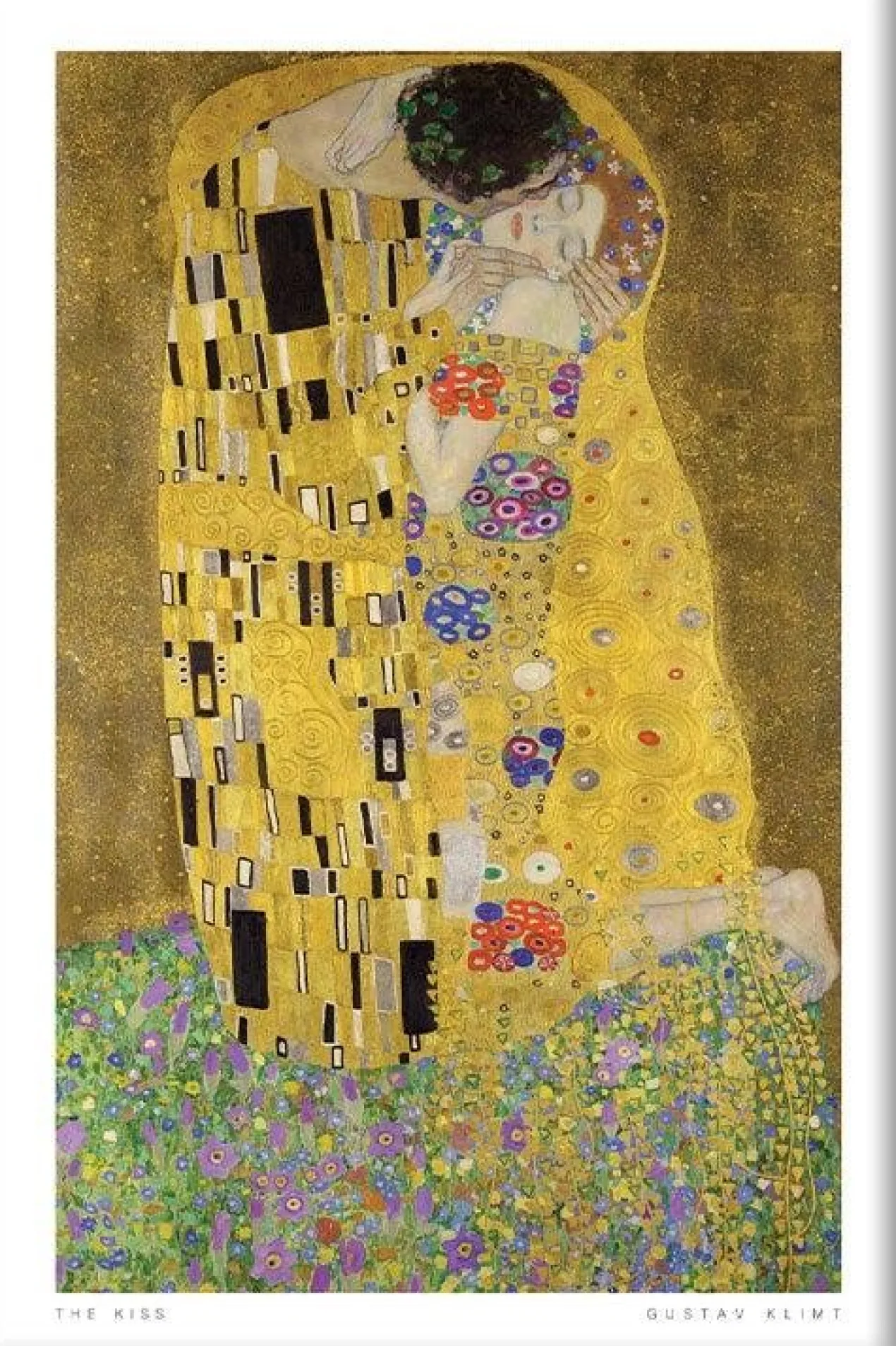 Walljar poster ingelijst - Gustav Klimt - De Kus Poster ingelijst - 70 x 100 cm